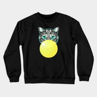 Yellow Bubblegum Cat Crewneck Sweatshirt